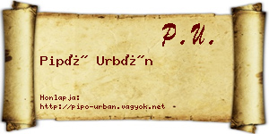 Pipó Urbán névjegykártya